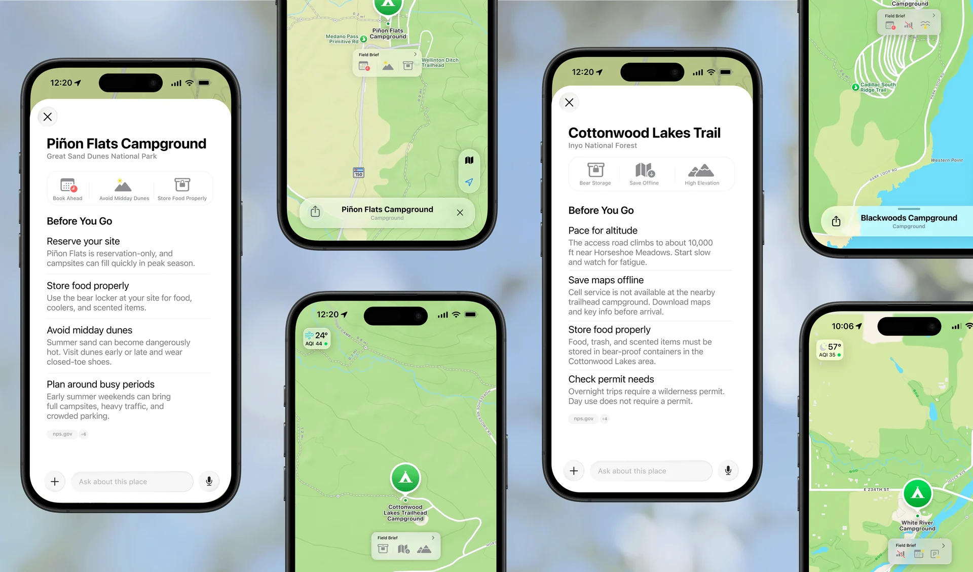 Field Brief’s preparation signals and place details within Apple Maps
